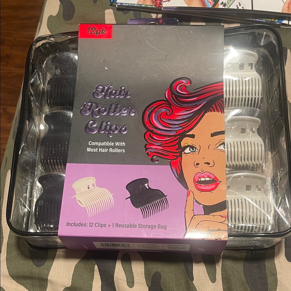 Hair Roller Clips Set - Black and White
